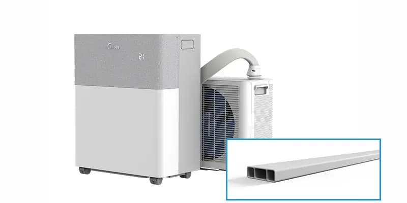 Midea PortaSplit mit flacher Verbindungsleitung zwischen Innen- und Außengerät